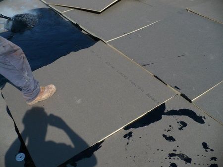 ANC roofer installing a flat rooftop